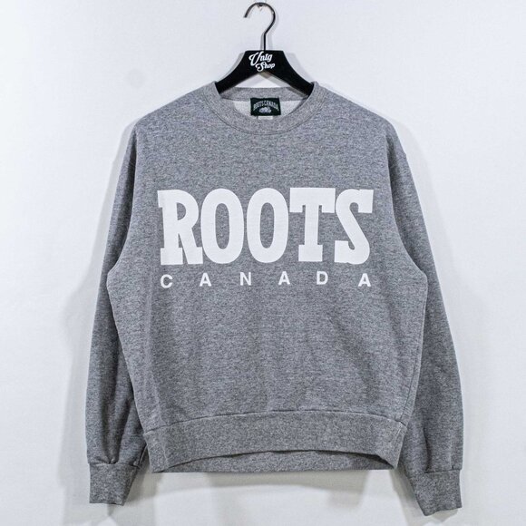 ROOTS Canada Spell Out Sweatshirt Crewneck Made in Canada Small Y2K - Picture 1 of 6